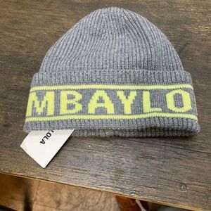 Gray and Yellow Knit Beanie